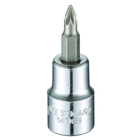 3/8 in Drive Pozidriv® Socket Bit SAE No. 1 Tip, 1 13/16 in L MPN:54TN69