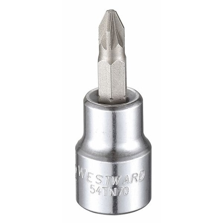 3/8 in Drive Pozidriv® Socket Bit SAE No. 2 Tip, 1 13/16 in L MPN:54TN70