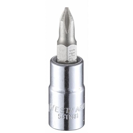 1/4 in Drive Phillips Socket Bit SAE No. 1 Tip, 1 1/2 in L MPN:54TN81