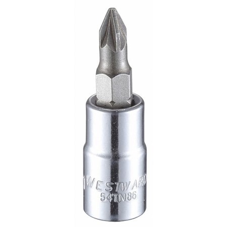 1/4 in Drive Pozidriv® Socket Bit SAE No. 1 Tip, 1 1/2 in L MPN:54TN86