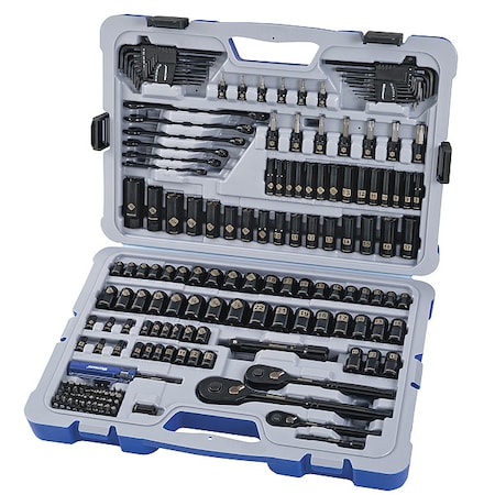 Socket Wrench Set, 1/4 in, 3/8 in, 1/2 in Drive Size, (58) 6-Point, (28) Deep 6-Point, 183-Piece MPN:55MT03