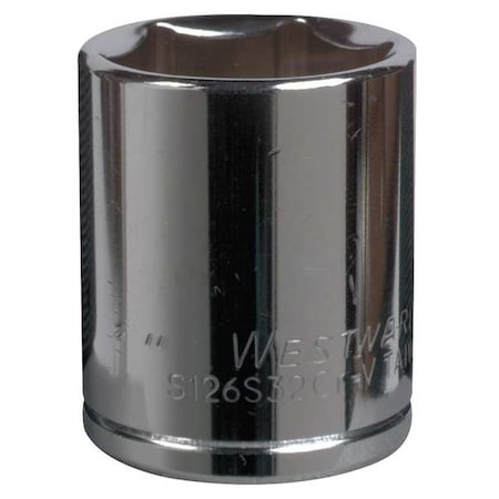 WESTWARD 1/2 in Drive, 12mm Metric Socket, 6 Points, Steel, Chrome, 12 mm MPN:5MT35