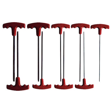 9 Piece SAE T-Shape Hex Key Set, 5YUU0 MPN:5YUU0