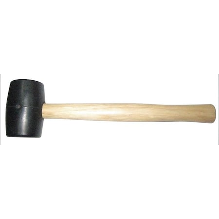 2 lb Rubber Mallet, 3 1/2 in Face Dia., 13 3/8 in L Wood Handle MPN:6DWK9