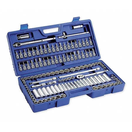 Socket Wrench Set, 3/8 in Drive Size, (25) 12-Point, (26) 6-Point, (6) 8-Point, 125-Piece MPN:6XZ82