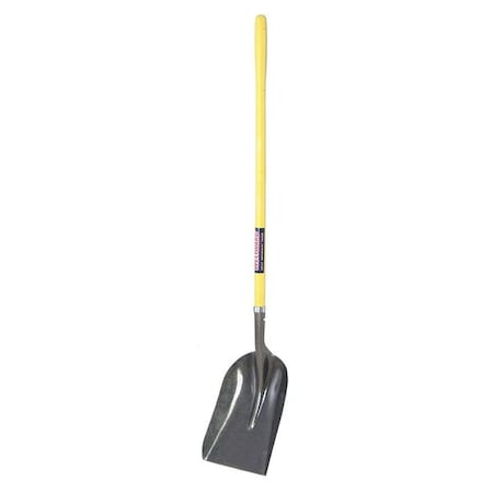 No. 10 16 ga Scoop Shovel, Steel Blade, 46-3/4 in L, Natural Fiberglass Handle MPN:12U489