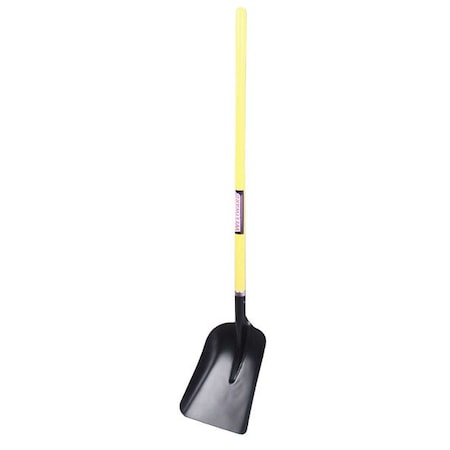 No. 2 14 ga Scoop Shovel, Steel Blade, 43 in L, Yellow, Fiberglass Handle MPN:12U493