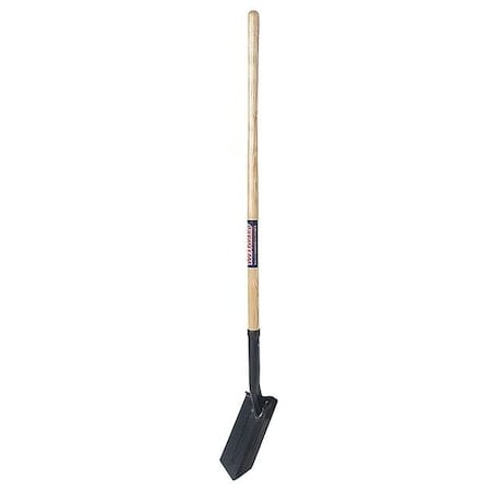 Trenching Shovel, 14 ga Steel Blade, Standard Step, 48 in L Natural Wood Handle MPN:12U497