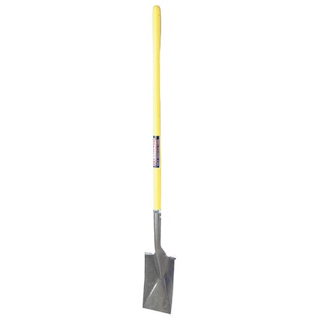 Garden Spade Shovel, 14 ga Not Applicable Blade, Steel Blade, Rear Rolled Step, 46 -3/4 in L Yellow MPN:12V168