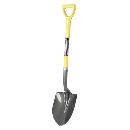 Round Point Shovel, 14 ga Not Applicable Blade, Steel Blade, Standard Step, 27 in L Natural MPN:12V170