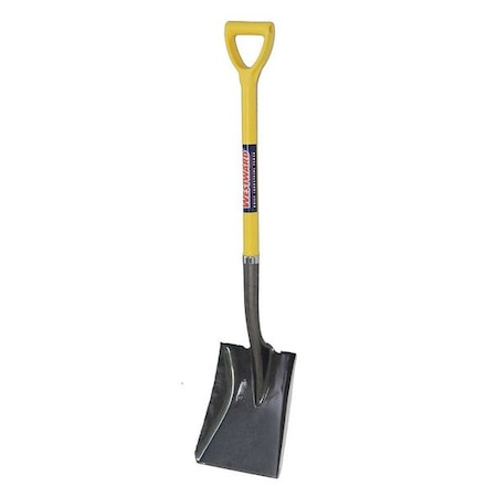 Square Point Shovel, 14 ga Not Applicable Blade, Steel Blade, Standard Step, 27 in L Yellow MPN:12V171