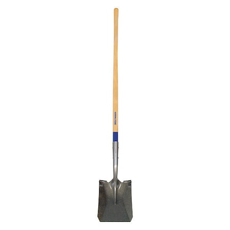 Square Point Shovel, 14 ga Not Applicable Blade, Steel Blade, Standard Step, 48 in L Natural MPN:1WG32