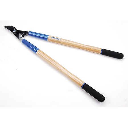 Lopper, Bypass Blade, 1-3/8 in Cut Cap, Non-Stick Steel 3 in L Blade, Wood Handle, Rubber Grip MPN:2ZB47