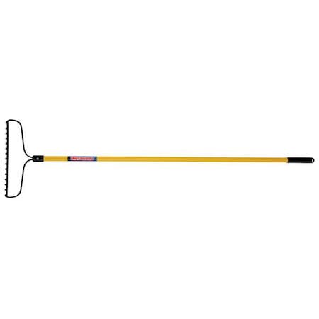 16 in Steel Bow Rake, 15 Tines, 60 in L Fiberglass Handle MPN:3YU78