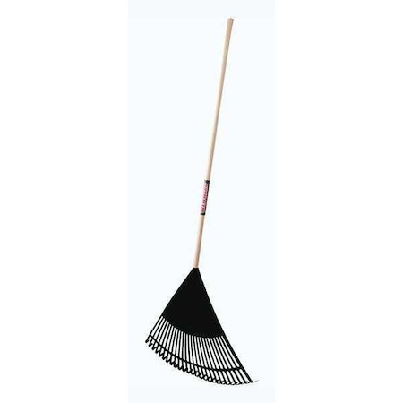 24 in Polypropylene Poly Lawn Rake, 26 Tines, 47-1/4 in L Wood Handle MPN:46MP82