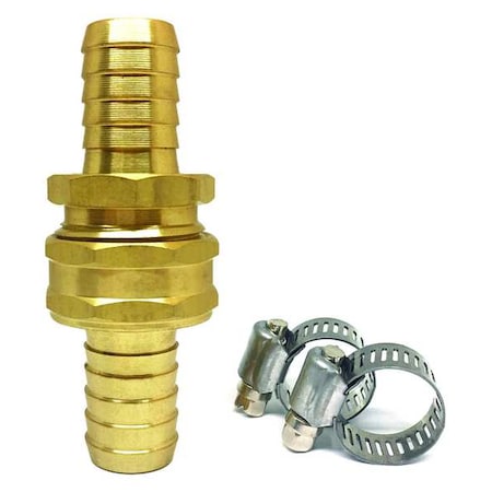 Garden Hose Repair Fitting, Brass 3/4