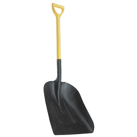 No. 12 16 ga Scoop Shovel, Steel Blade, 27 in L, Yellow, Fiberglass Handle MPN:4LVR3