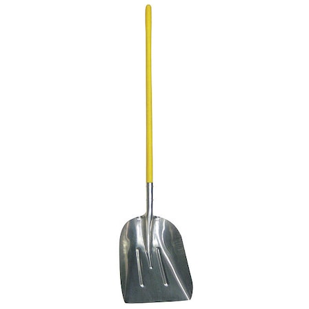 No. 10 16 ga Scoop Shovel, Aluminum Blade, 48 in L Yellow Fiberglass Handle MPN:4LVR5