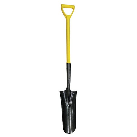 Drain Spade Shovel, 14 ga Not Applicable Blade, Steel Blade, Standard Step, 27 in L Yellow MPN:4LVR6