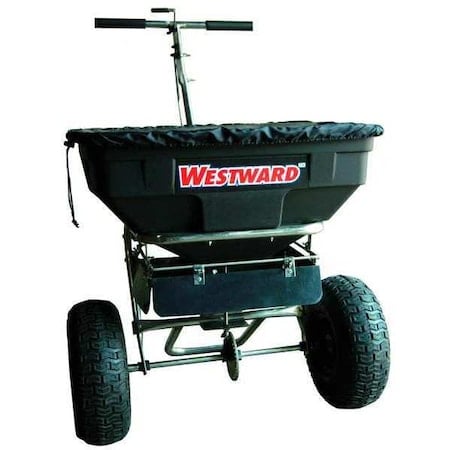 125 lbs Cap Broadcast Spreader For Rock Salt/Fertilizer/Grass Seed/Ice Melt, 10-12 ft Spread, T Hndl MPN:4UHD2