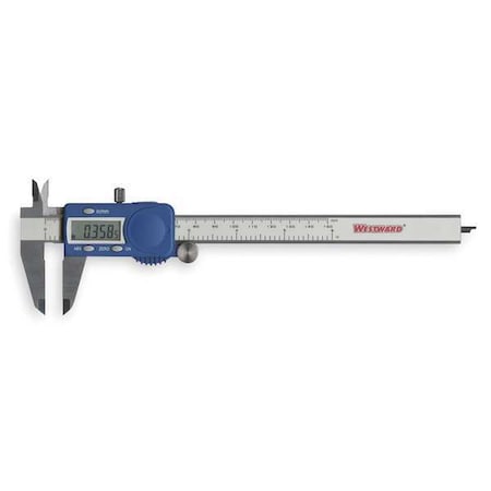 Digital Caliper, 0-6 In, 1.5 In Deep Jaw MPN:1AAU4