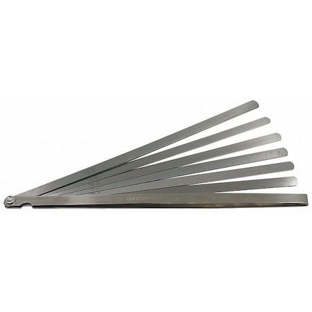 Long Blade Feeler Gauge Set, 12 pcs. MPN:44ZE62