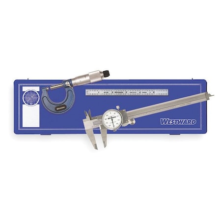 Measuring Tool Kit, 3 Pc, Hardened Case MPN:4KU85