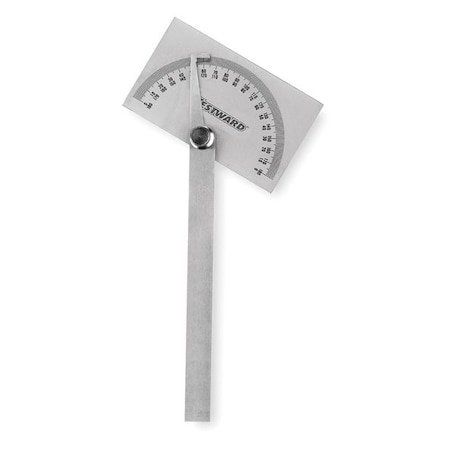 Protractor, Steel, 6 In MPN:4KU93