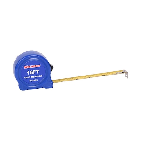 Tape Measure, Steel, Blade 16 ft MPN:824K09
