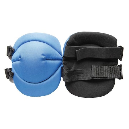Knee Pad, Non-marring, Foam Pad, Fabric Cap, Quick Release Closure, 2 Straps, Black, Blue MPN:12F681