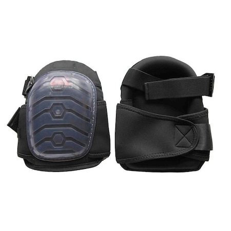 Knee Pad, Non-skid, Foam Pad, Plastic Cap, Hook-and-Loop, Quick Release Closure, 2 Straps, Black MPN:12F683