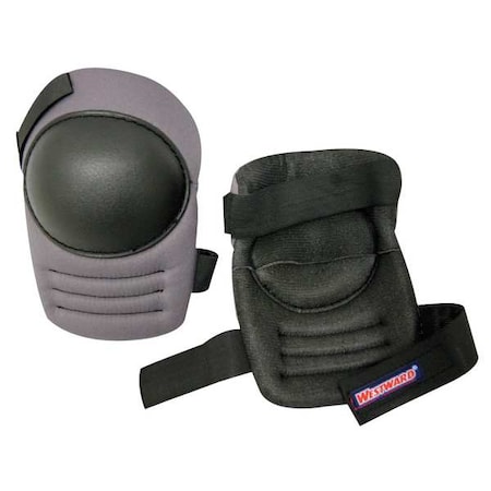 Knee Pad, Swivel, Foam Pad, Plastic Cap, hook-and-loop Closure, 2 Straps, Black, Gray, Universal MPN:5MZH5