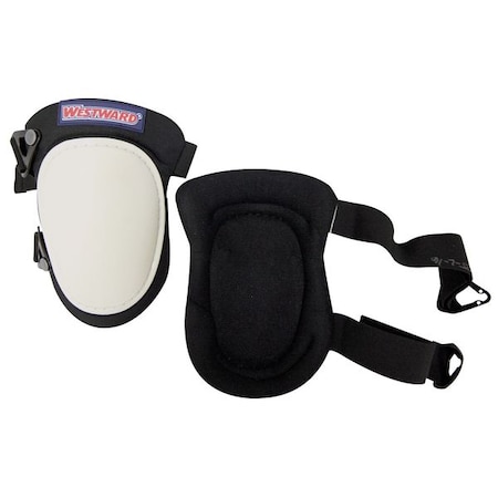Knee Pad, Swivel, Foam Pad, Plastic Cap, Quick Release Closure, 2 Straps, Black, White, Universal MPN:5MZH6