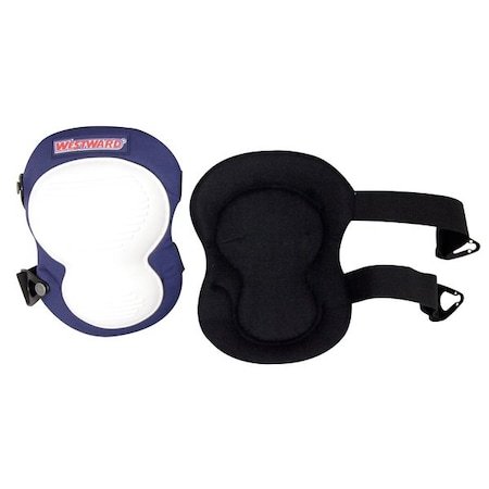Knee Pad, Non-skid, Foam Pad, Plastic Cap, Quick Release Closure, 2 Straps, Blue, White, Universal MPN:5MZH7