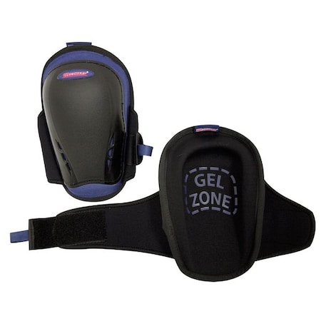 Knee Pad, Swivel, Foam Pad, Plastic Cap, hook-and-loop Closure, 1 Straps, Black, Blue, Universal MPN:5MZH9