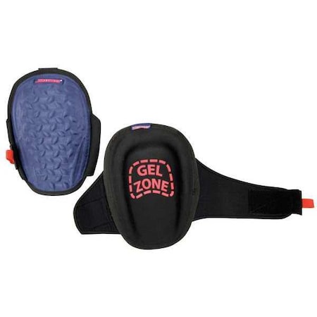 Knee Pad, Non-marring, Foam Pad, Fabric Cap, hook-and-loop Closure, 1 Straps, Black, Blue MPN:5MZP1