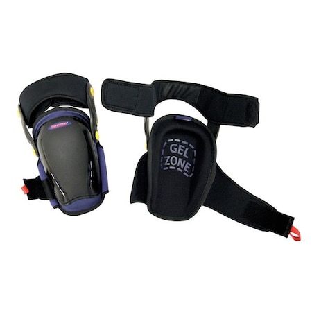 Knee Pad, Swivel, Foam Pad, Plastic Cap, hook-and-loop Closure, 2 Straps, Black, Blue, Universal MPN:5MZP8