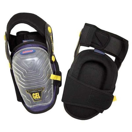 Knee Pad, Stabilizer, Foam Pad, Rubber Cap, hook-and-loop Closure, 2 Straps, Black, Blue, Universal MPN:5MZR0