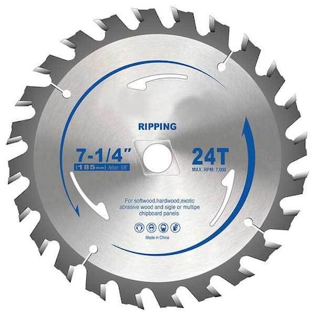 CircularSawBlade, Carbide, Dia:7.25