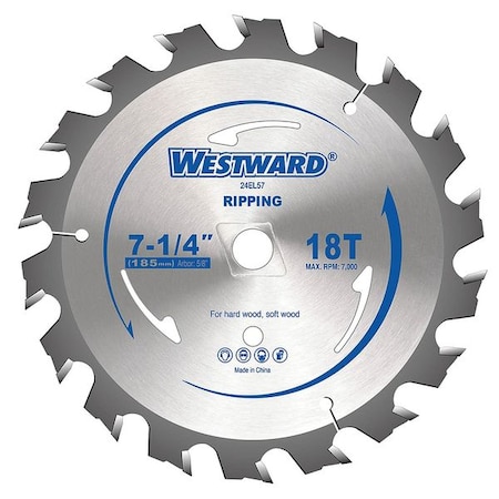 CircularSawBlade, Carbide, Dia:7.25