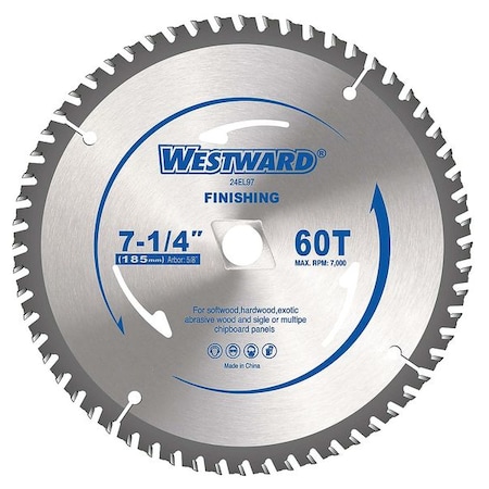 CircularSawBlade, Carbide, Dia:7.25