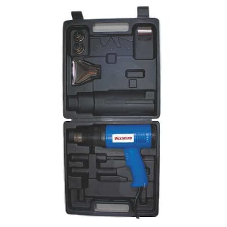 Heat Gun Kit, Corded Powered, 120V AC, Variable Temp. Setting, 1, 200 W Watt, Pistol-Grip Handle MPN:4HWK2