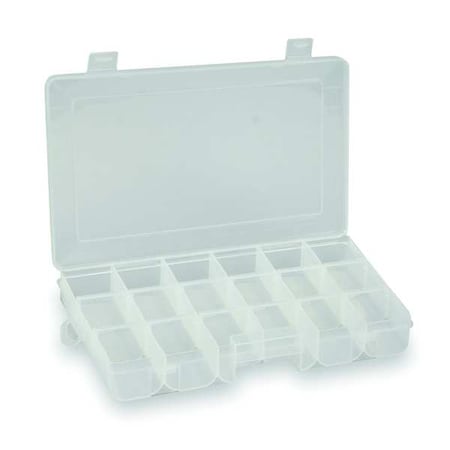 Adjustable Compartment Box with 6 to 18 compartments, Plastic, 1-21/32