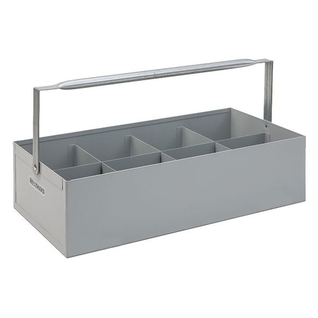 WESTWARD Nipple Caddy, Steel, Gray, 20 in W x 10 in D x 5 in H, 8 Compartments MPN:35XR73