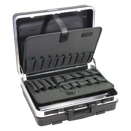 Tool Case with 38 compartments, Plastic, 19 1/2 in H x 16 3/8 in W MPN:45KK76