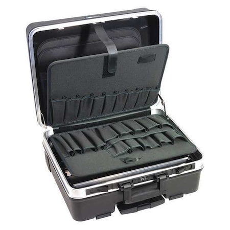 Tool Case with 38 compartments, Plastic, 20 1/4 in H x 17 3/8 in W MPN:45KK80