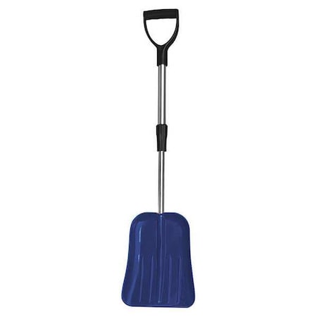 Snow Shovel, 9 1/2 in W x Plastic Blade, 18-1/2 in to 27 in L Aluminum Handle MPN:38ZF77