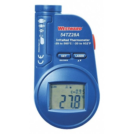 Infrared Thermometer, Adjustable 0.10 to 1.00, -20 Degrees to 932 Degrees F, LCD MPN:54TZ28