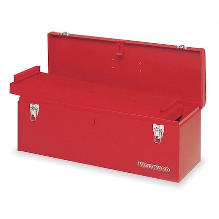 WESTWARD Tool Box, Steel, Red, 24 in W x 8 in D x 9 in H MPN:10J162