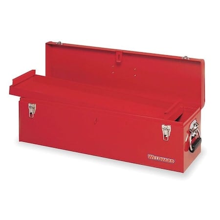 WESTWARD Tool Box, Steel, Red, 30 in W x 8 in D x 9 in H MPN:10J164